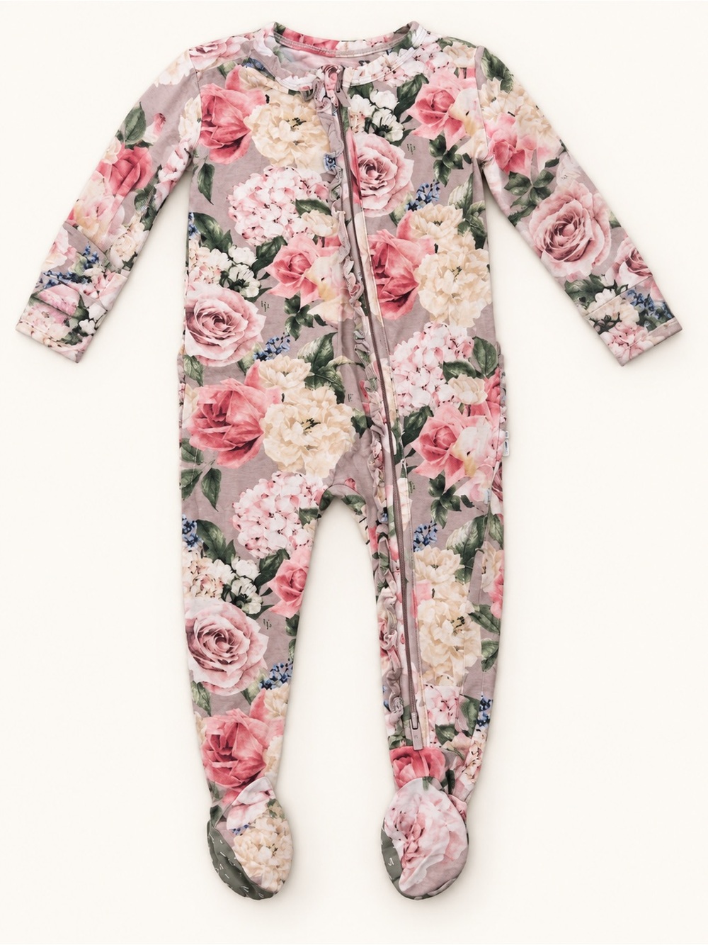 Posh Peanut Pink Floral Footed One-Piece